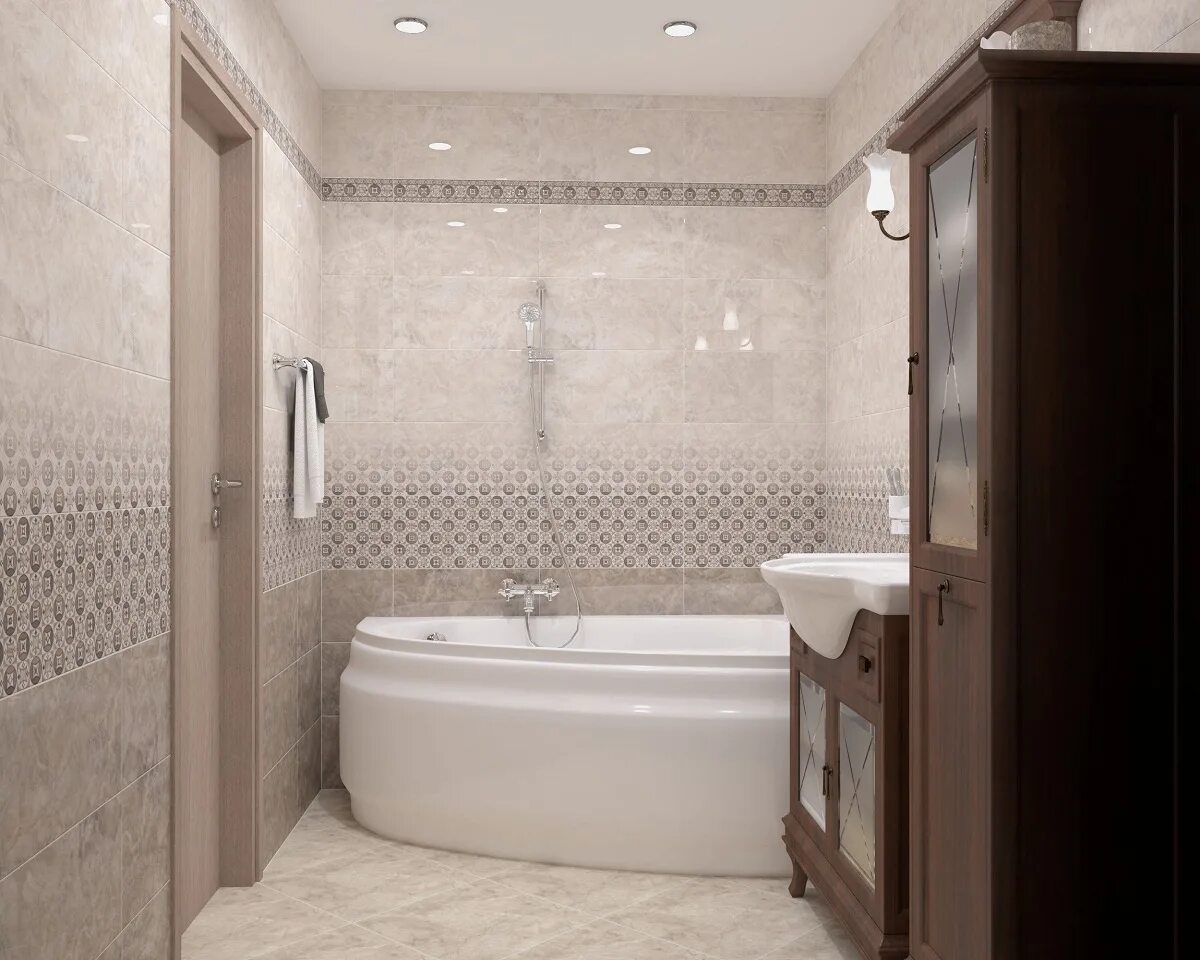 Плитка в обычной ванной комнате фото Керамогранит и плитка Alma Ceramica Veliente - купить в Москве с доставкой по ни