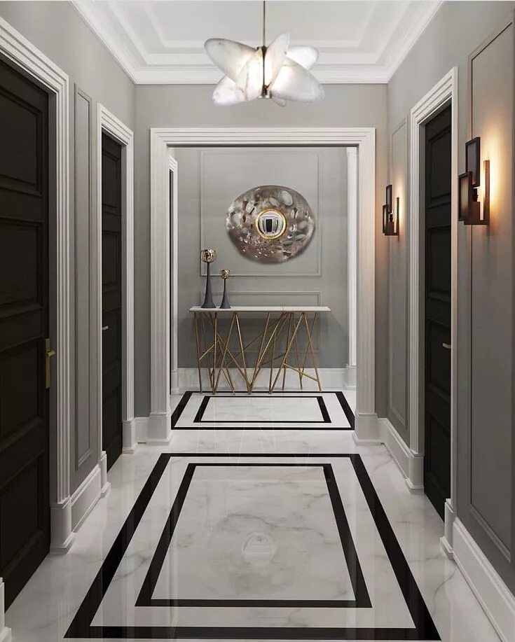 Плитка в прихожую на пол дизайн современный SOUTH HILL HOME on Instagram: "A #luxurious #lobby crowned with a Rose des Sable