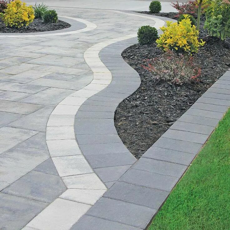 Плитка в саду фото Drive up to your home in style with a beautiful Nicolock driveway! #outdoor #dri
