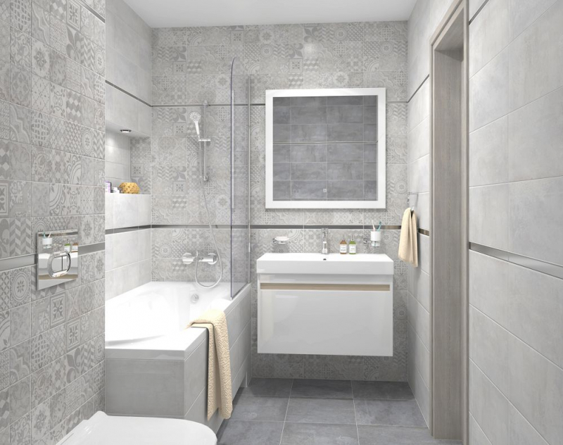 Плитка в серых тонах фото Bastion мозаика серый 08-00-06-453 20х40 плитка Laparet, Россия - купить в интер