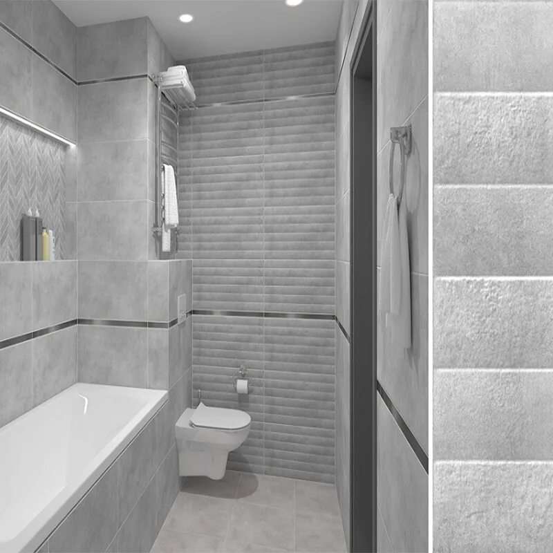 Плитка в серых тонах фото Плитка базовая CERSANIT Brooklyn Светло-серый рельефная 29,8*59,8 см - купить с 