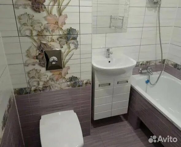 Плитка в совмещенном санузле фото дизайн Ремонт и строительство в Витязево Услуги на Авито