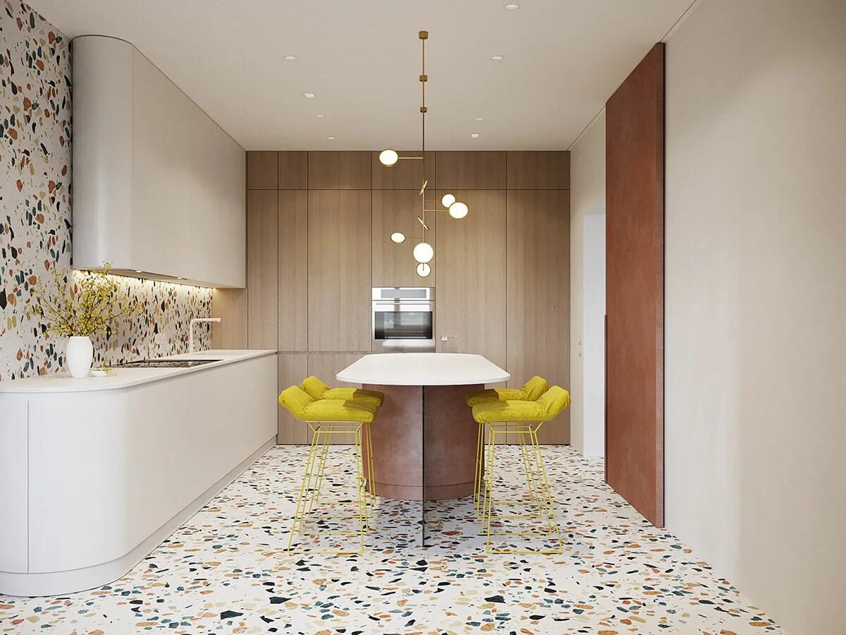 Плитка в современном интерьере Retro Modern Interior Filled With Original Design Ideas Dining room design moder