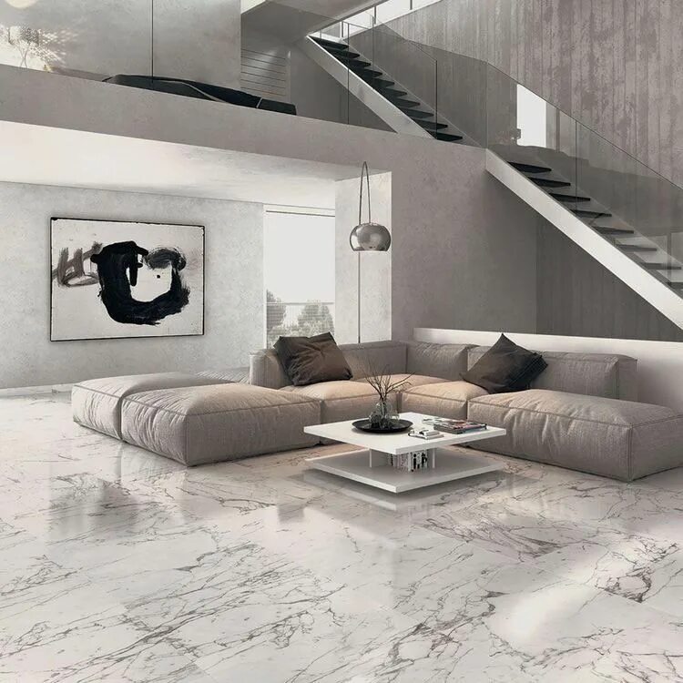 Плитка в современном интерьере INTERIORS ㋡ on Twitter White marble floor, Marble flooring design, Marble living