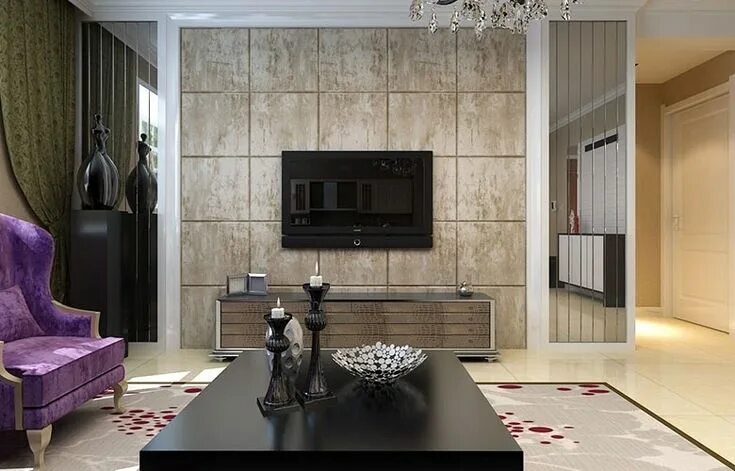 Плитка в современном интерьере Elegant and Affordable Living Room Wall Tiles