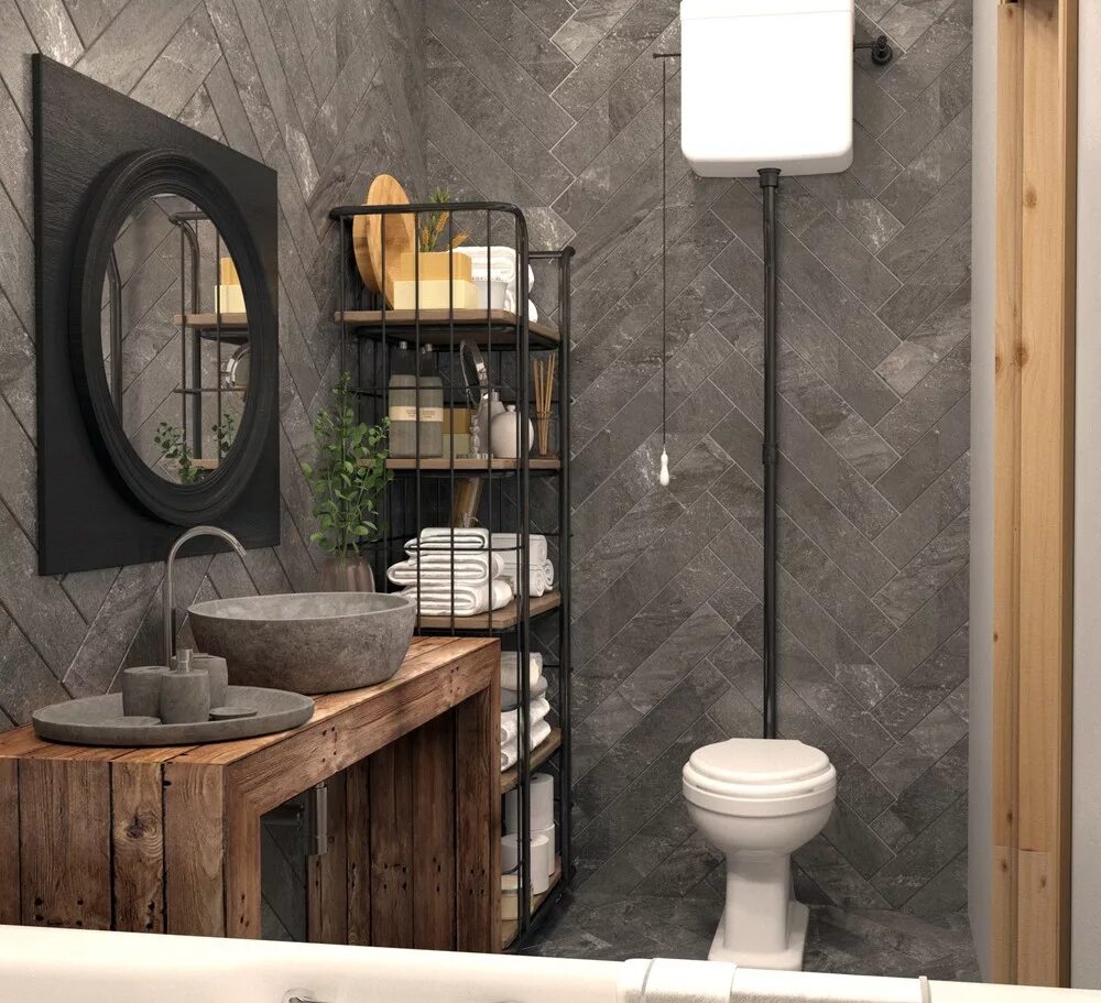 Плитка в стиле лофт Loft студия с видом на залив, автор RE:DIS дизайн студия, конкурс "знаковый элем