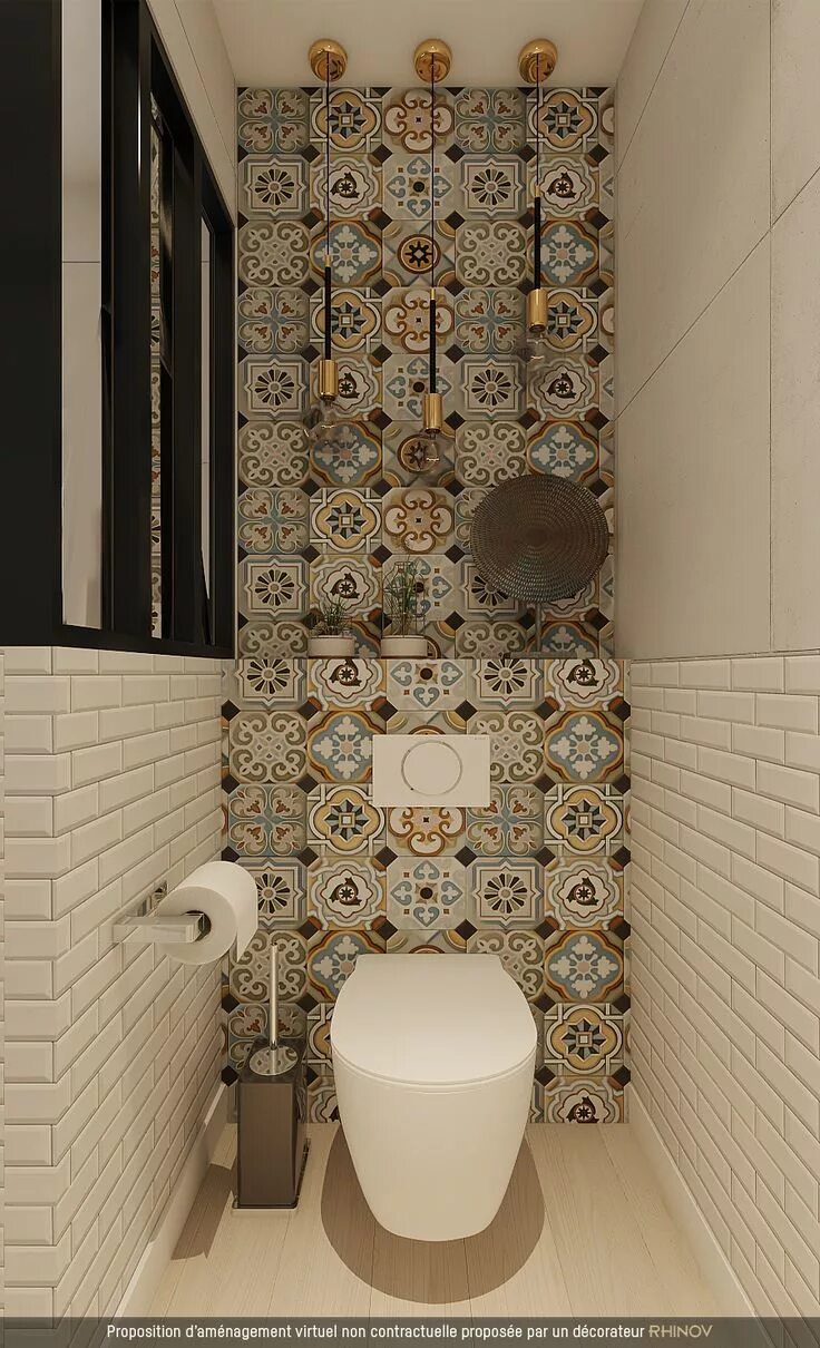 Плитка в туалете дизайн фото Carreaux de ciment Modern bathroom decor, Bathroom design small, Bathroom remode