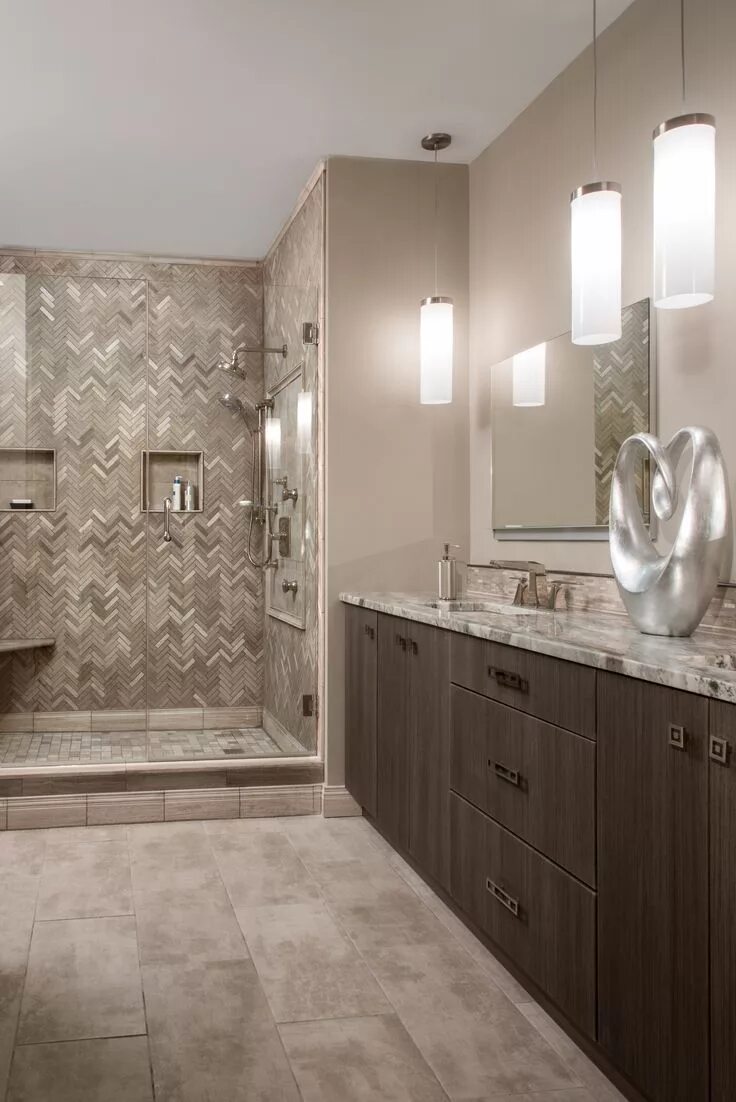Плитка в ванной 2024 тренд фото Creating a Stylish Taupe Bathroom Decor Bathroom interior design, Bathroom inter
