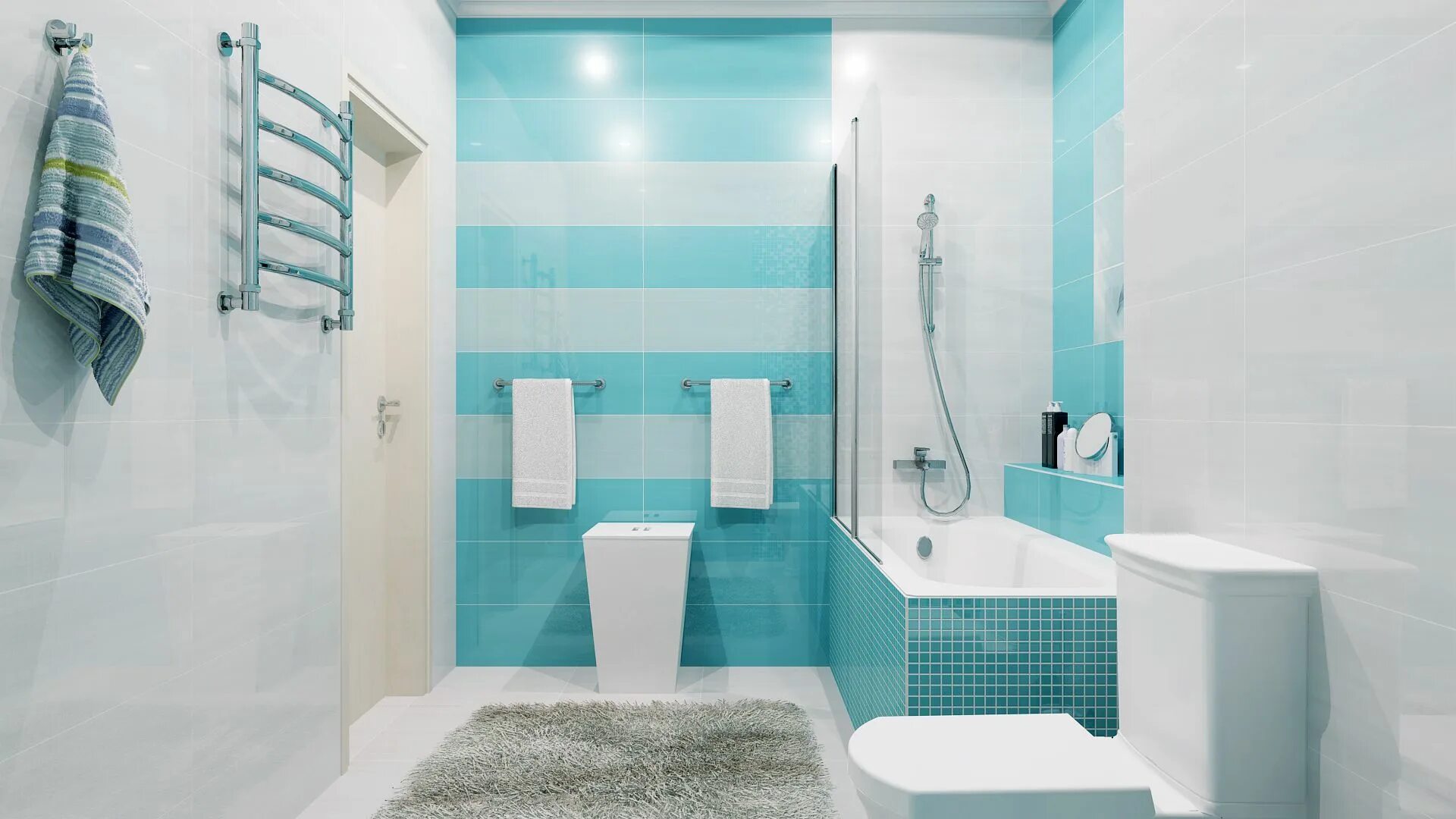 Плитка в ванной дизайн Картинки по запросу бирюзовая плитка в ванной Room tiles, Lighted bathroom mirro