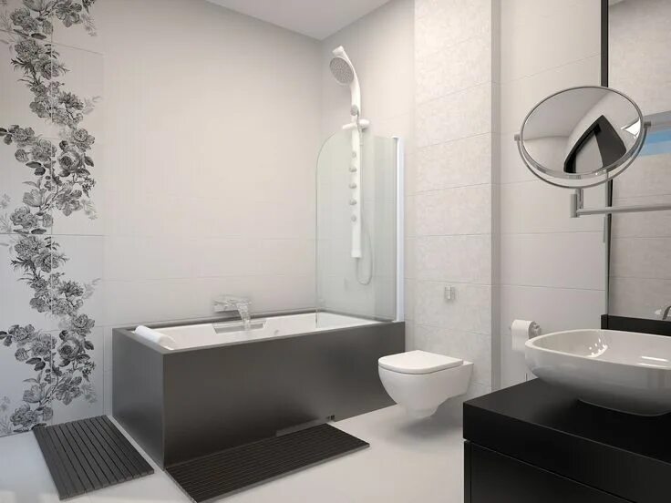 Плитка в ванной дизайн 2024 фото Pin on Baños Round mirror bathroom, Bathroom mirror, Decor
