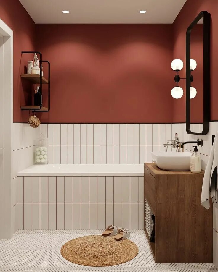 Плитка в ванной дизайн цвет Terracotta bathroom Bathroom interior, Bathroom interior design, Bathroom inspir