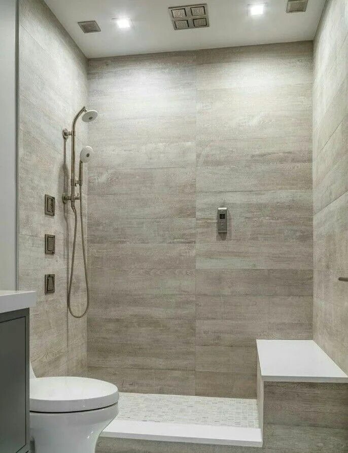 Плитка в ванной дизайн в квартире Box com banco em alvenaria Small bathroom tiles, Bathroom design small, Bathroom