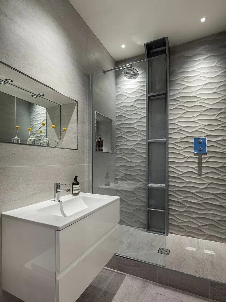 Плитка в ванной дизайн в квартире Dalston Loft by Michelle Chaplin Interiors HomeAdore Modern bathroom tile, Moder