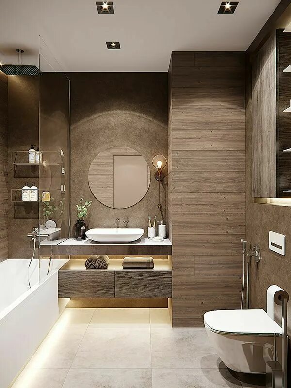 Плитка в ванной дизайна интерьера THE NERD (SLOW UPDATES) Brown bathroom decor, Brown tile bathroom, Bathroom desi