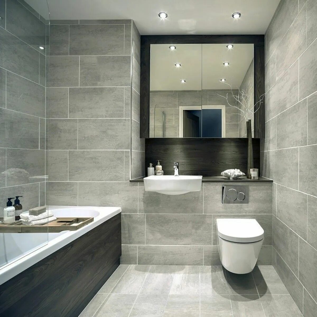 Плитка в ванной фото дизайн 61.3x30.3 Indiana Grey Large Rectangular Tiles - Crown Tiles Bathroom tile desig