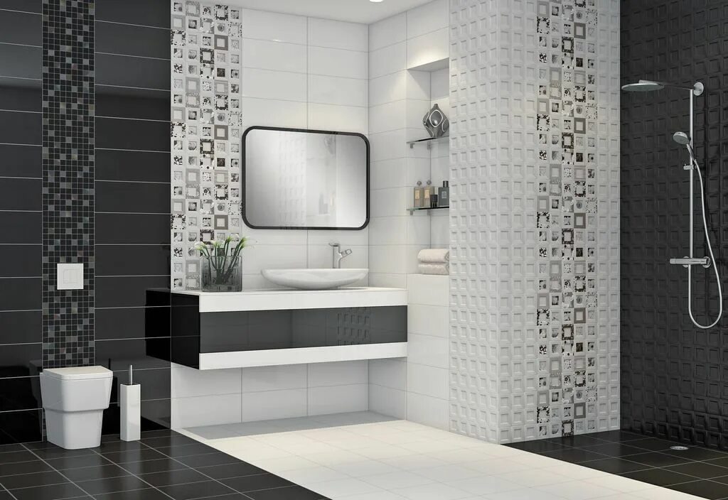 Плитка в ванной фото купить Купить плитку Ibero Black&White в Москве по низкой цене с доставкой