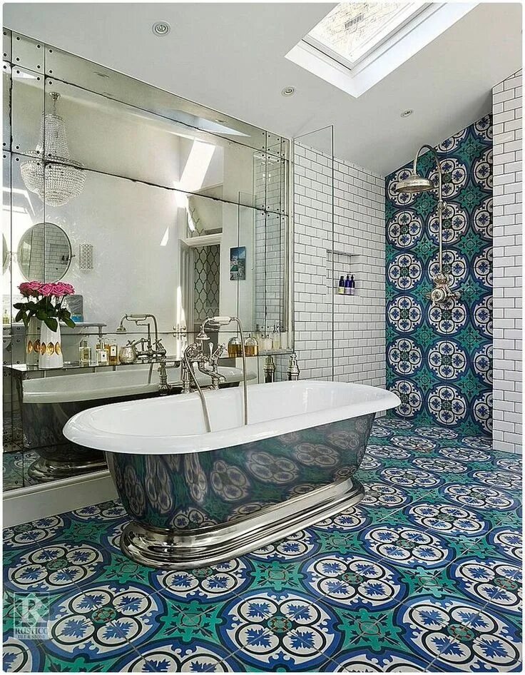 Плитка в ванной фото в стиле Design File: Bring the style of Mexico into your home Spanish style bathrooms, M