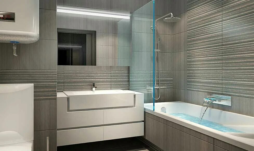 Плитка в ванной комнате фото в современном Pin by Алина Ежова on Ванная Bathroom, Industrial bathroom, Ensuite bathroom