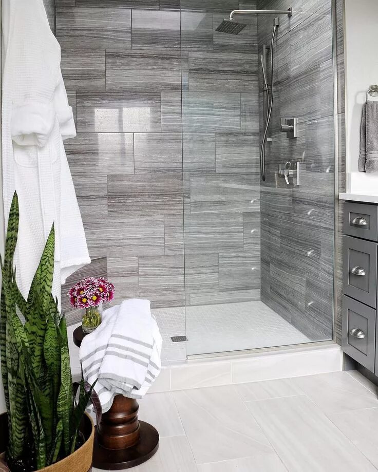 Плитка в ванной с душевой фото Pin on Bathroom remodeling