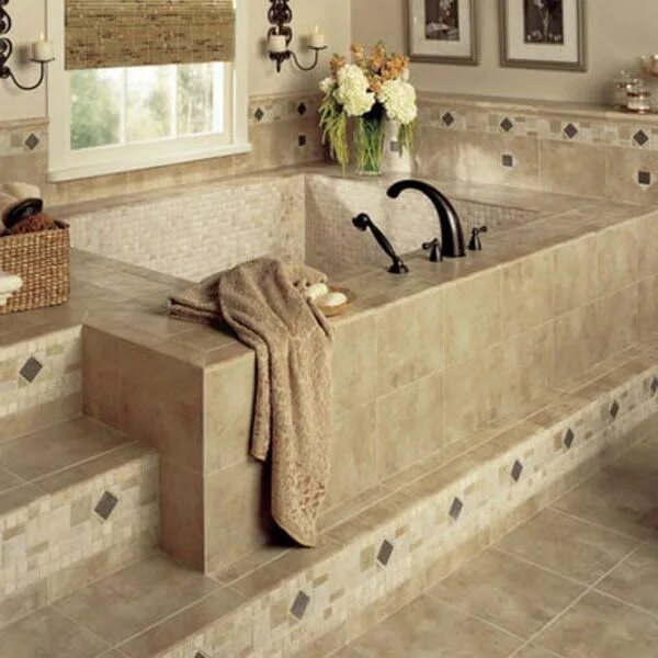 Плитка в ванной своими руками фото Vintage Home Decorating Ideas ... Tile Design Ideas Vintage Bathroom Tile Design