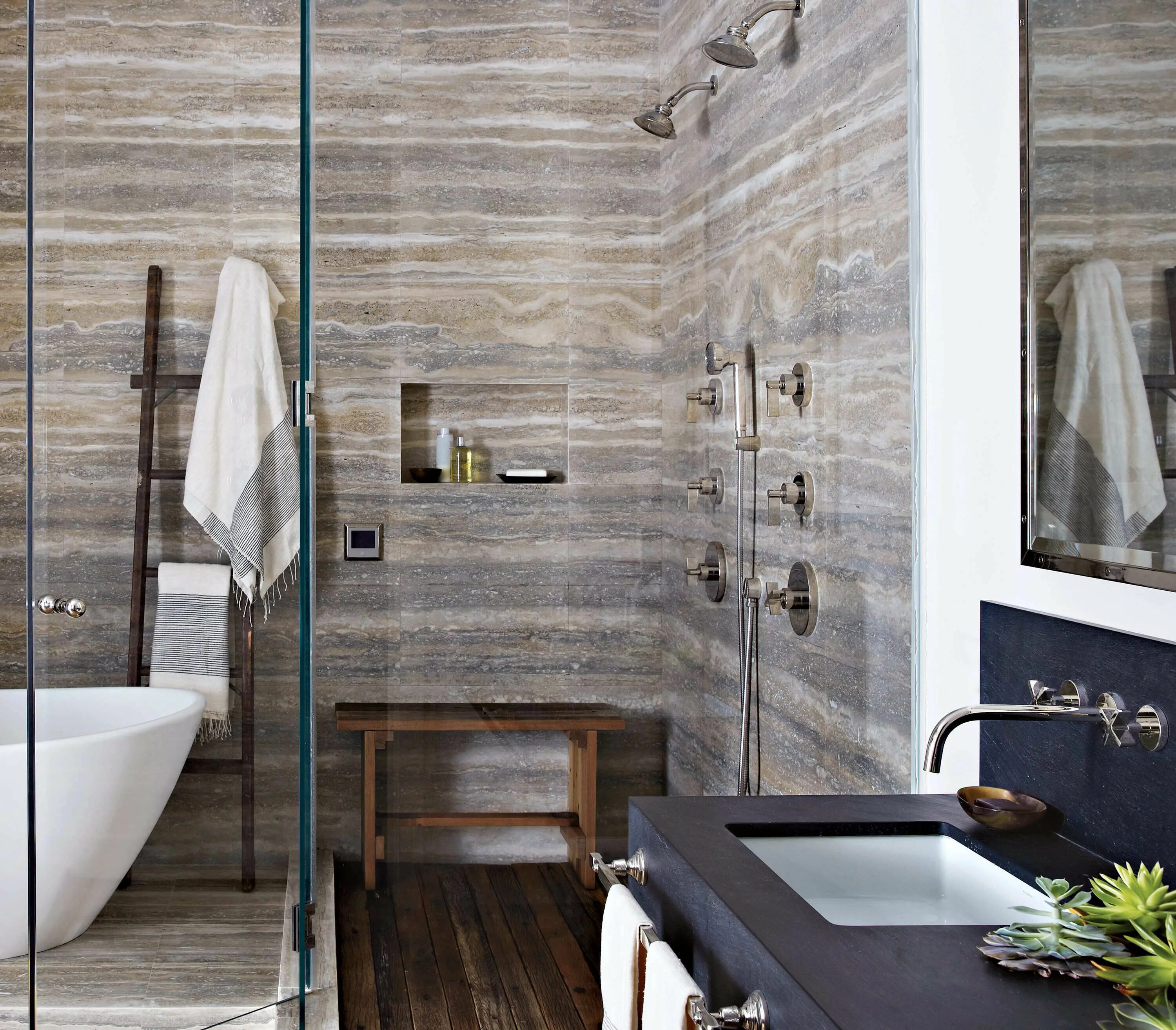 Плитка в ванной в стиле лофт How Jenny Wolf Interiors Created This Modern Bachelor Pad From Scratch Chic loft