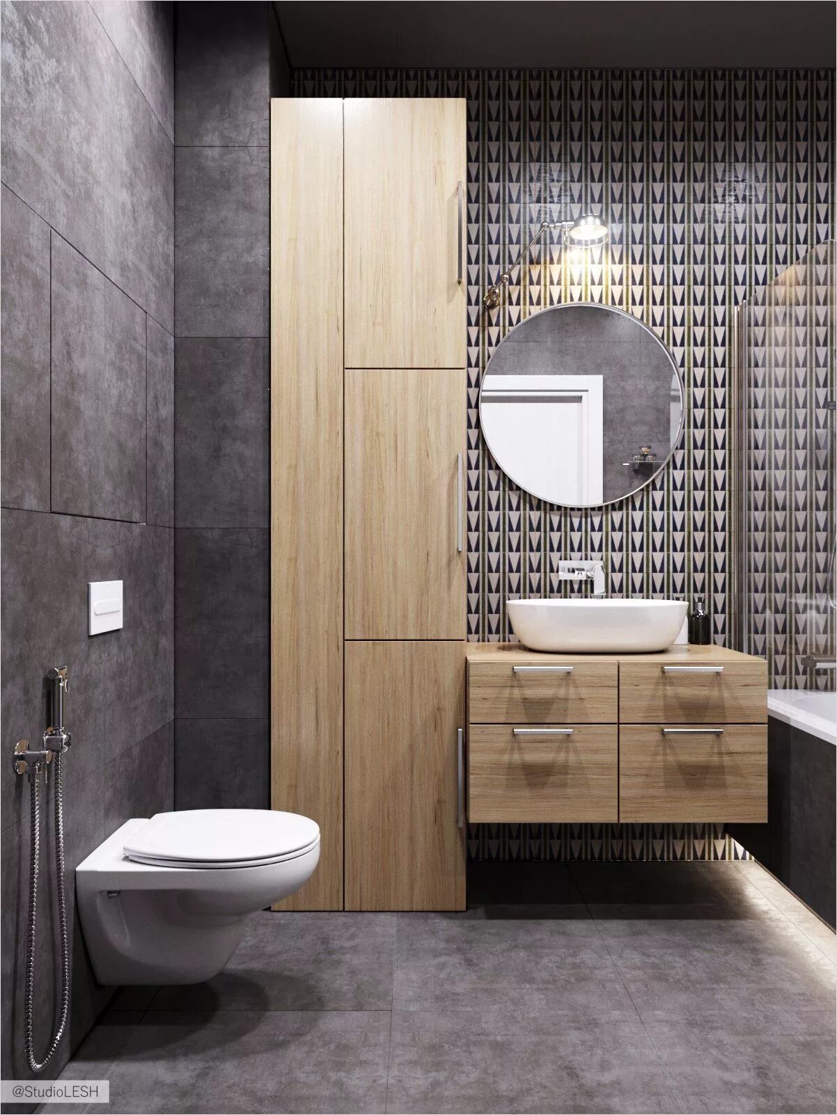 Плитка в ванной в стиле лофт Ванная комната в темных тонах Bathroom interior design, Bathroom sink design, Mo