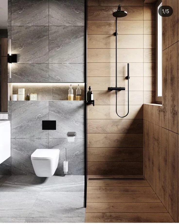 Плитка в ванной в стиле лофт Pin by Morne Moller on North Oaks Bathroom interior design, Bathroom design, Bat