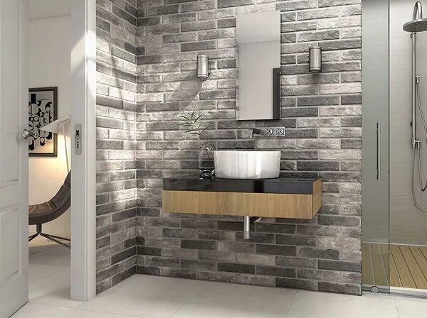 Плитка в ванной в стиле лофт Плитка Brickwall (Pamesa), купить коллекцию Brickwall в Москве