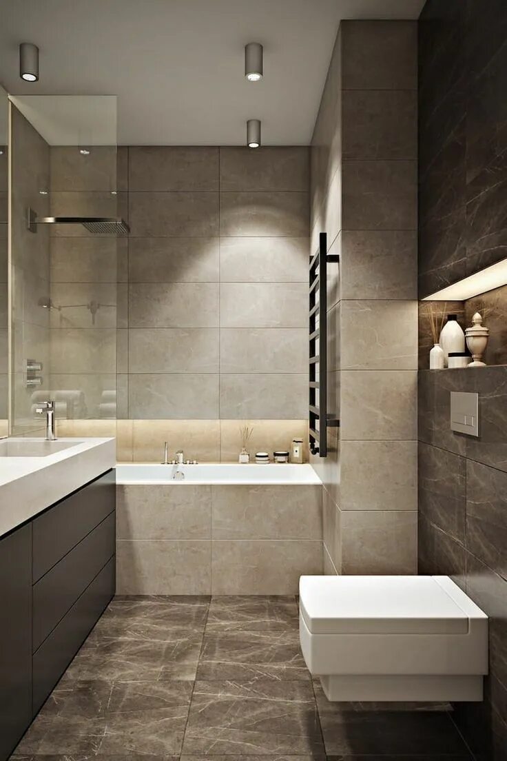 Плитка в ванну современный дизайн фото Fürdőszoba burkolat ötletek - káddal kialakított fürdők Bathroom design small, B