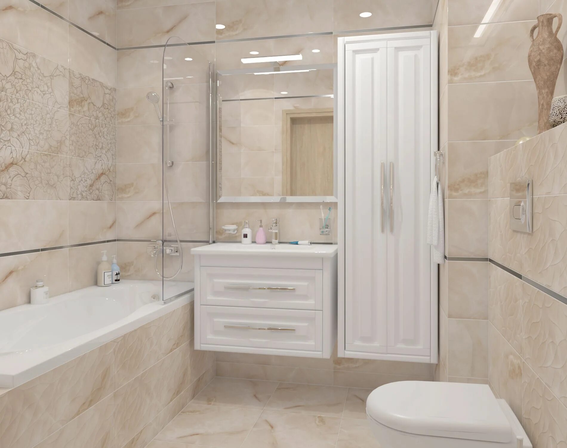 Плитка в ванную 2024 фото Коллекция Cersanit Ivory - интернет-магазин Отделкино City