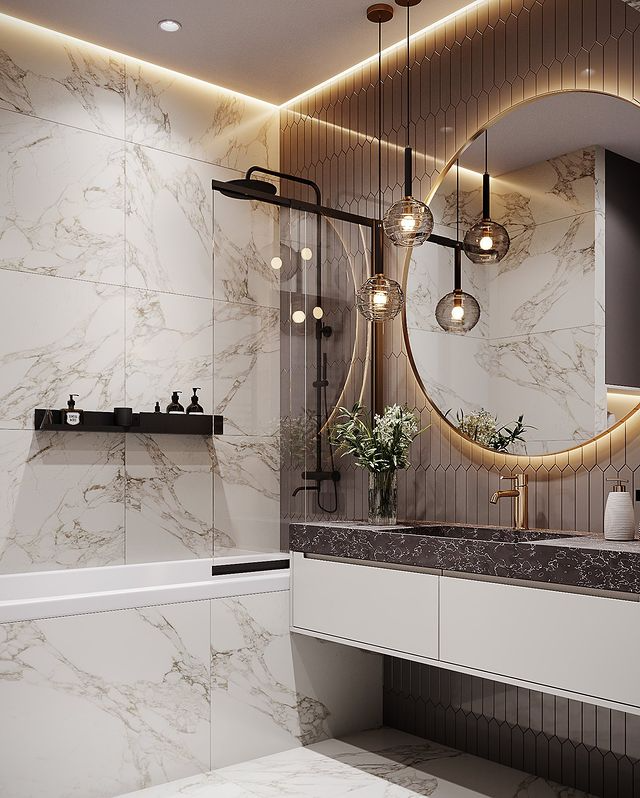 Плитка в ванную комнату фото 2024 Pin on مرات الحفظ السريع Bathroom decor, Bathroom tile inspiration, Latest bathr