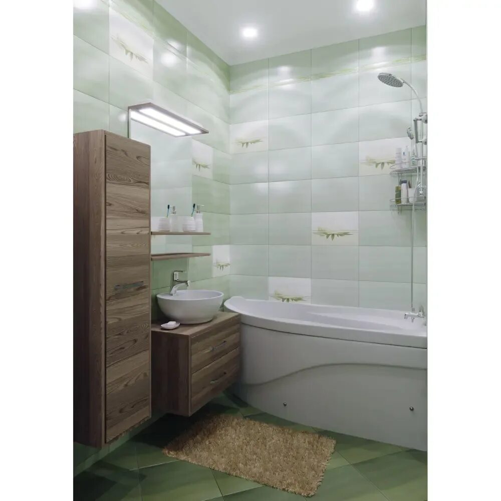 Плитка в ванную комнату леруа мерлен фото Плитка настенная Cersanit Diana 25x35 см 1.4 м2 цвет зеленый по цене 697.2 ₽/кор