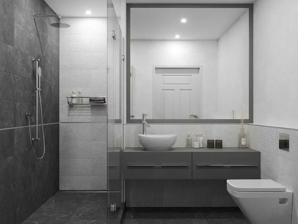 Плитка в ванную комнату серая дизайн фото Плитка облиц. Fiori GT Сер. 60*25 04 рельеф Global Tile купить по цене 550 руб. 