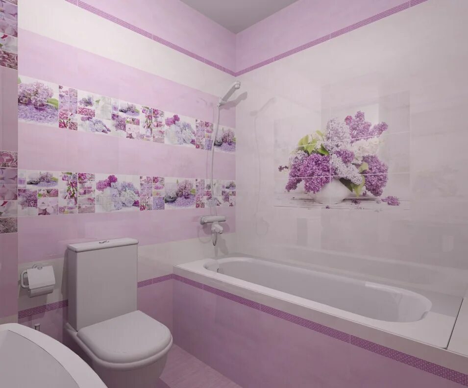 Плитка в ванную комнату цветы фото Коллекция Belleza Арома - интернет-магазин Отделкино City