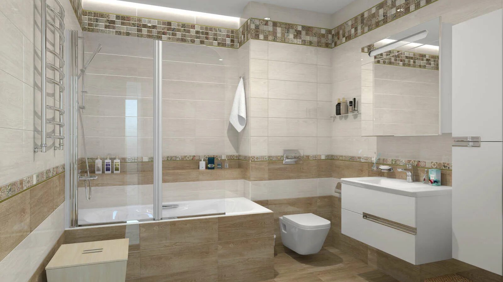 Плитка в ванную в краснодаре фото Плитка Kiparis Плитка настенная мозаика 17-30-11-477 20х60 (10шт/1,2кв.м) купить