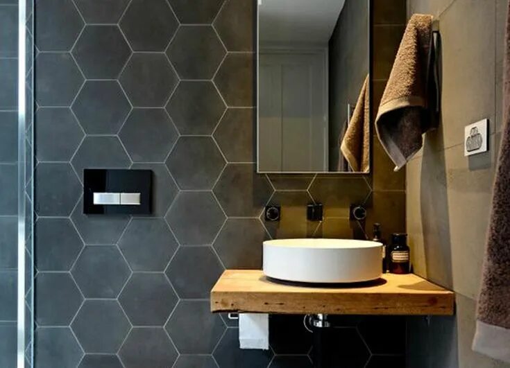 Плитка ванная туалет фото Tegel kashba u27hex donkergrijs hexagon 17x17 - Google zoeken Bathroom decor apa