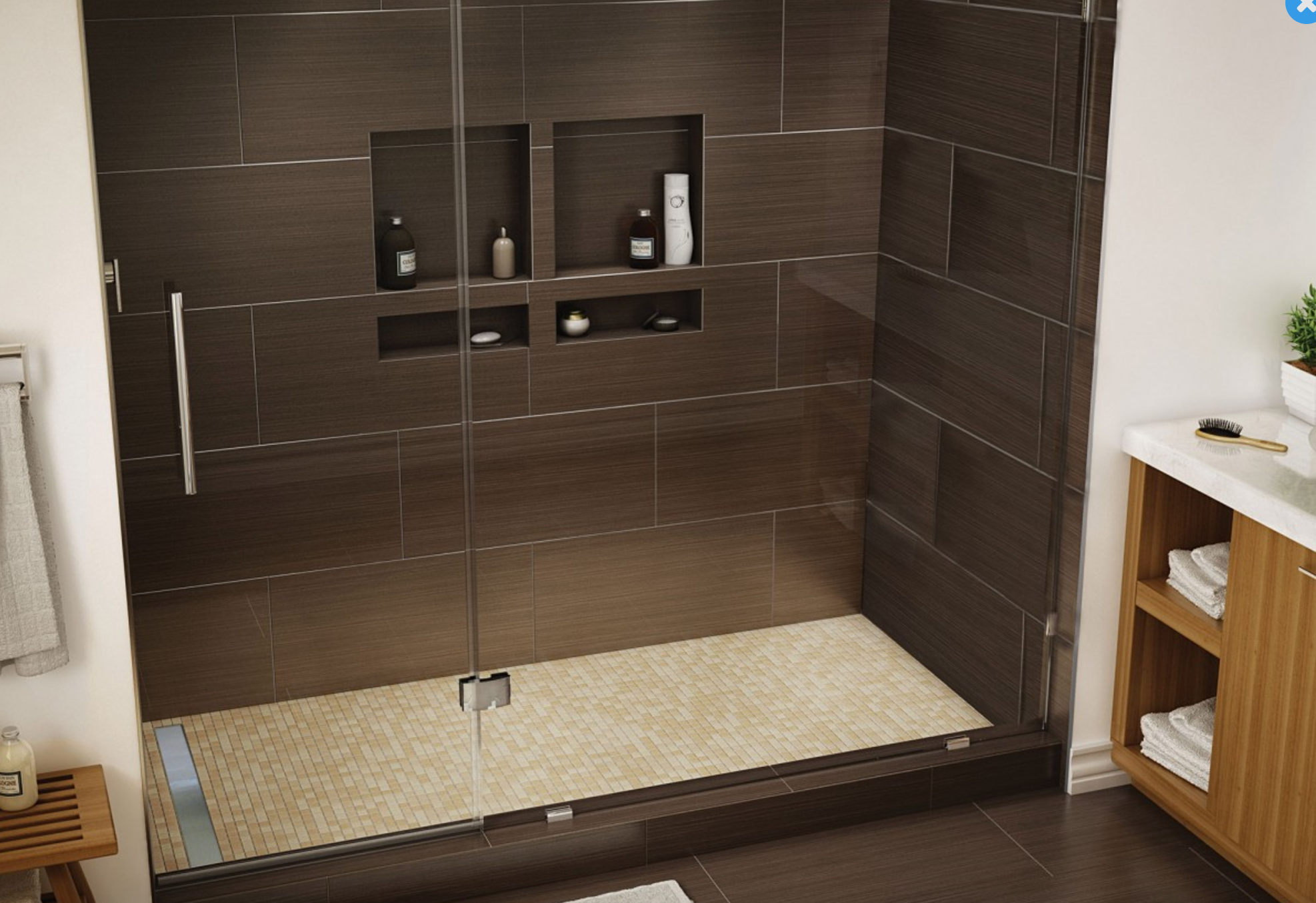 Плитка ванной комнаты фото душевая кабина Trench Drain Recessed shower shelf, Shower shelves, Shower niche