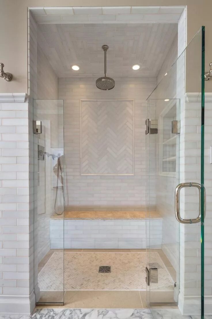 Плитка ванной комнаты фото душевая кабина Elegant Walk-In Shower in 2024 Tile walk in shower, Bathroom interior, Bathroom 