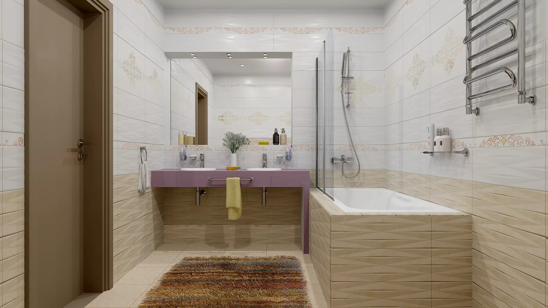 Плитка ванну фото купить Alanna рельефная TWU11ALN014 20х60 плитка Alma Ceramica (Уралкерамика), Россия -
