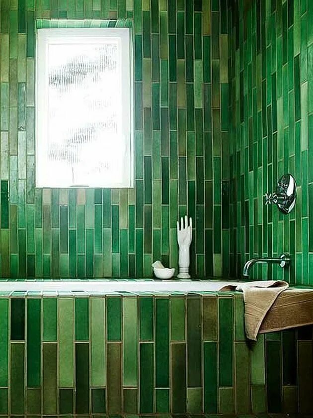 Плитка зеленого цвета фото 7 Ways to Create Green Color Interior Design Green tile bathroom, Beautiful tile