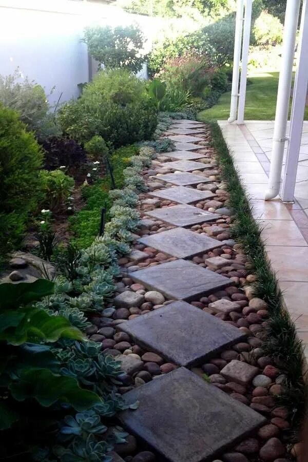 Плитки на даче фото 30 Affordable Cheap Walkway Ideas Backyard landscaping designs, Garden walkway, 