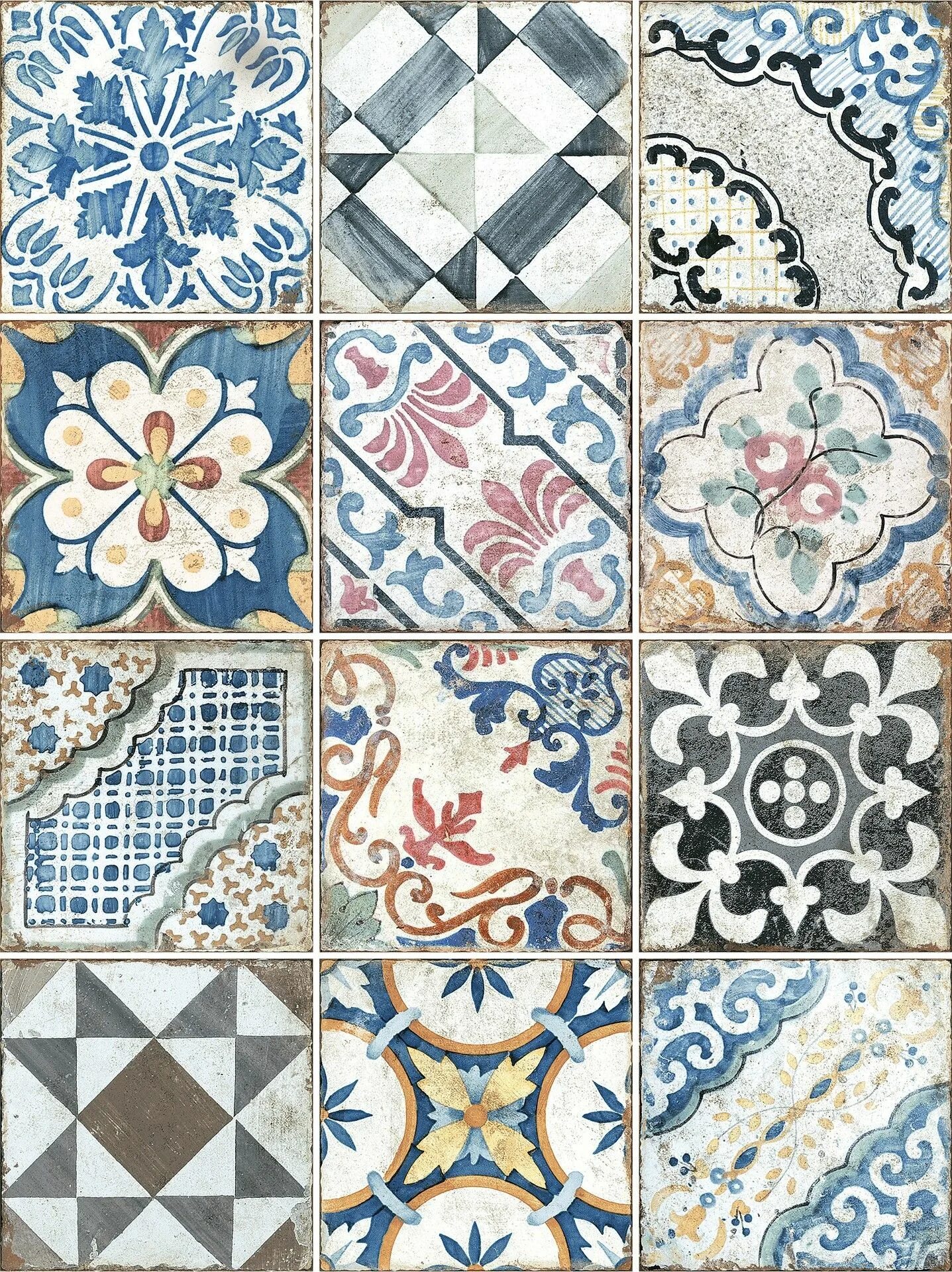 Плитки пэчворк фото J9J7... Agadir von Tuscania. Ab € 22 in Italien +Lieferung Patchwork tiles, Agad