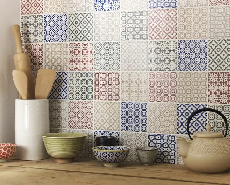 Плитки пэчворк фото Batik Patchwork Topps tiles, Kitchen wall tiles, Patchwork tiles
