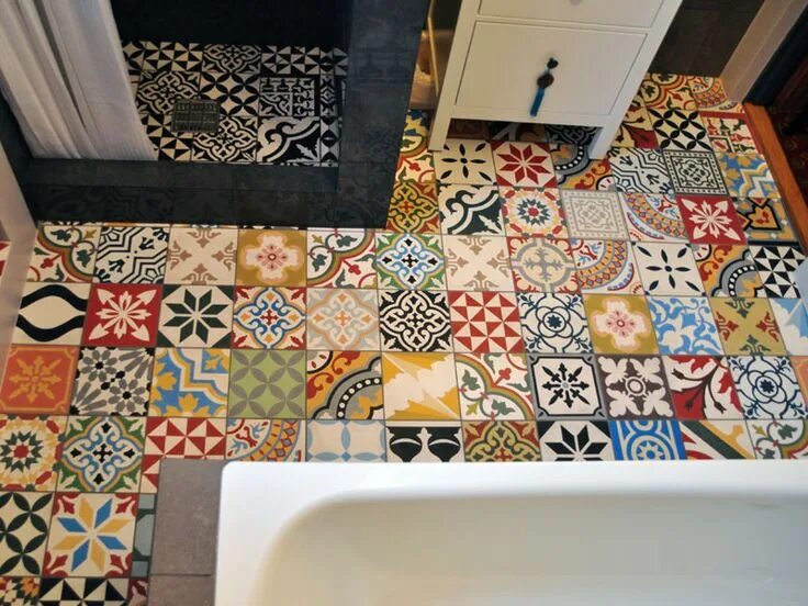Плитки пэчворк фото Zementfliesen Patchwork mehrfarbig Patchwork tiles, Tiles uk, Patchwork tiles ba