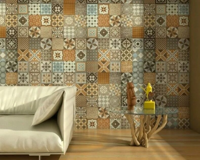 Плитки пэчворк фото Siena Taupe Mat 60x60 Etili Seramik - Керамогранит Этили Серамик Сиена Тауп Мат 