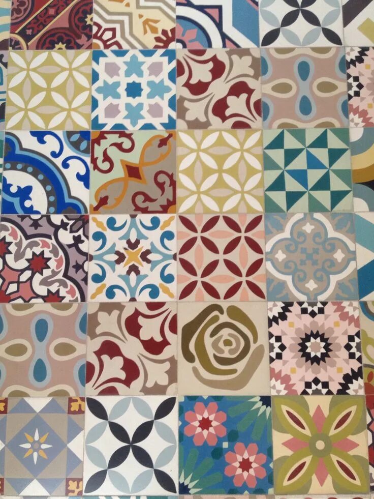 Плитки пэчворк фото Patchwork aléatoire de Mosaic Del Sur (carreaux de ciment) Patchwork tiles, Tile