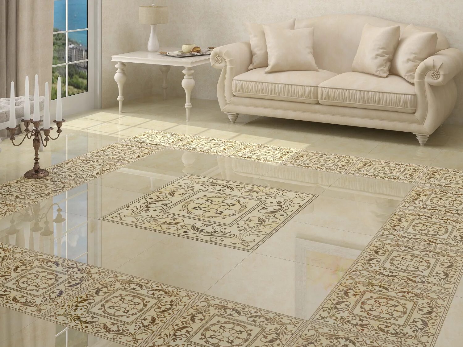 Плитки в нальчике фото и цены Керамогранит Gracia Ceramica Palladio бежевый 450х450х8 мм (8 шт.=1,62 кв.м) опт