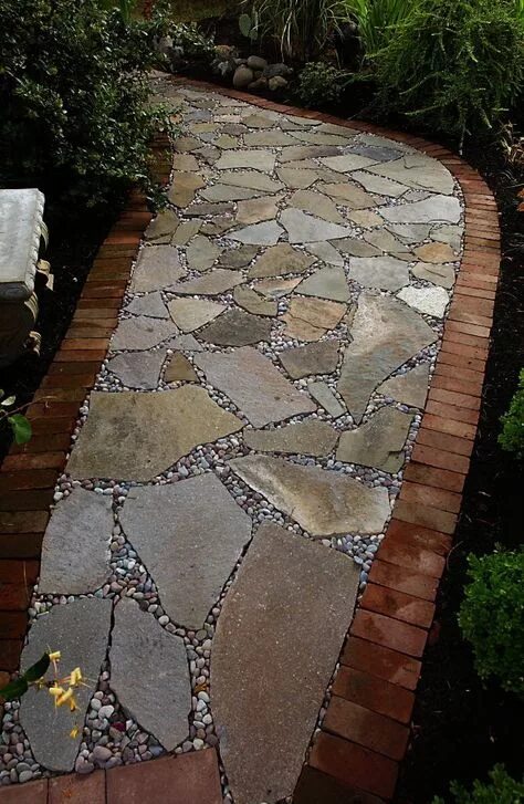 Плитняк на даче своими руками 10 популярных идей на тему "flagstone and pebble walkway" для вдохновения