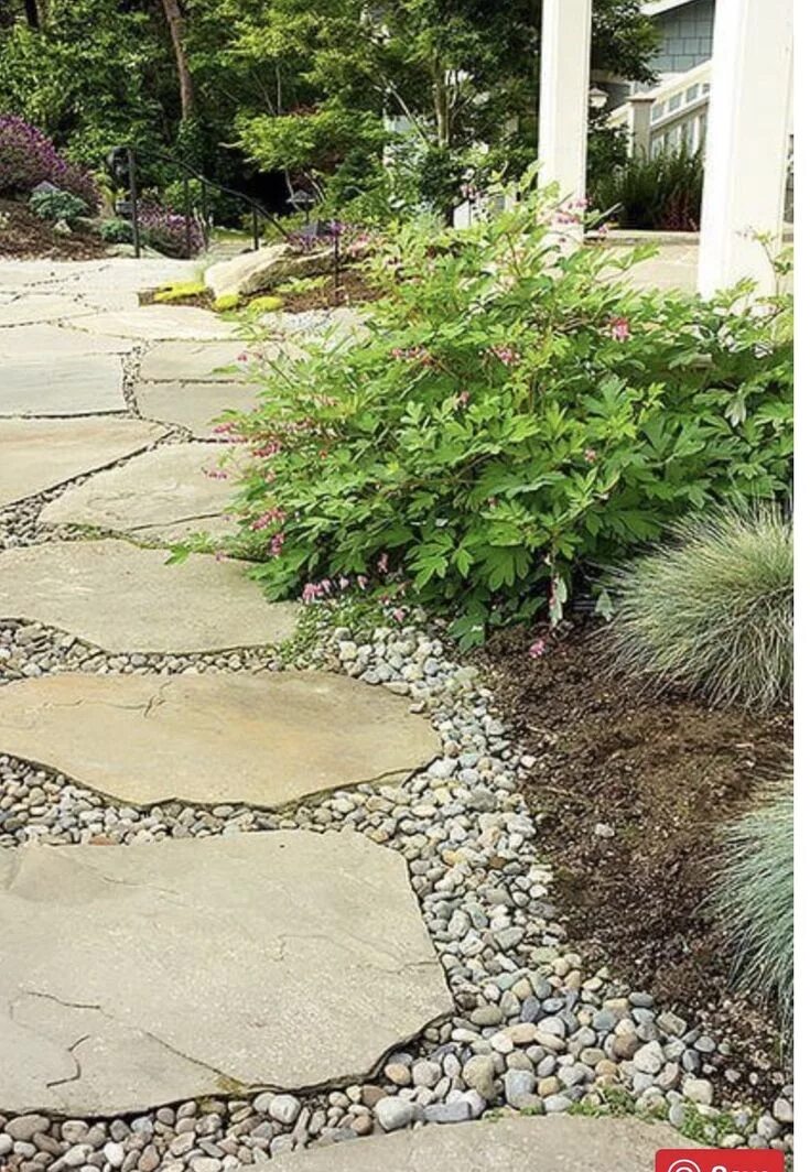 Плитняк в ландшафтном дизайне фото Pin by Heather Danielle on Landscaping Garden design, Pathway landscaping, Front