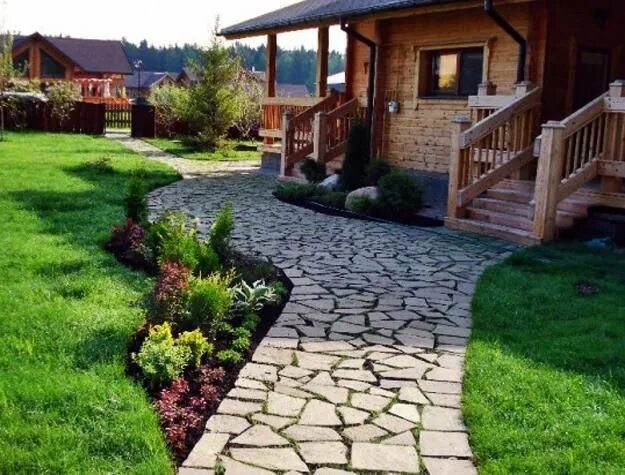 Плитняк в ландшафтном дизайне фото 30 Stone Walkways and Garden Path Design Ideas Backyard layout, Backyard, Backya